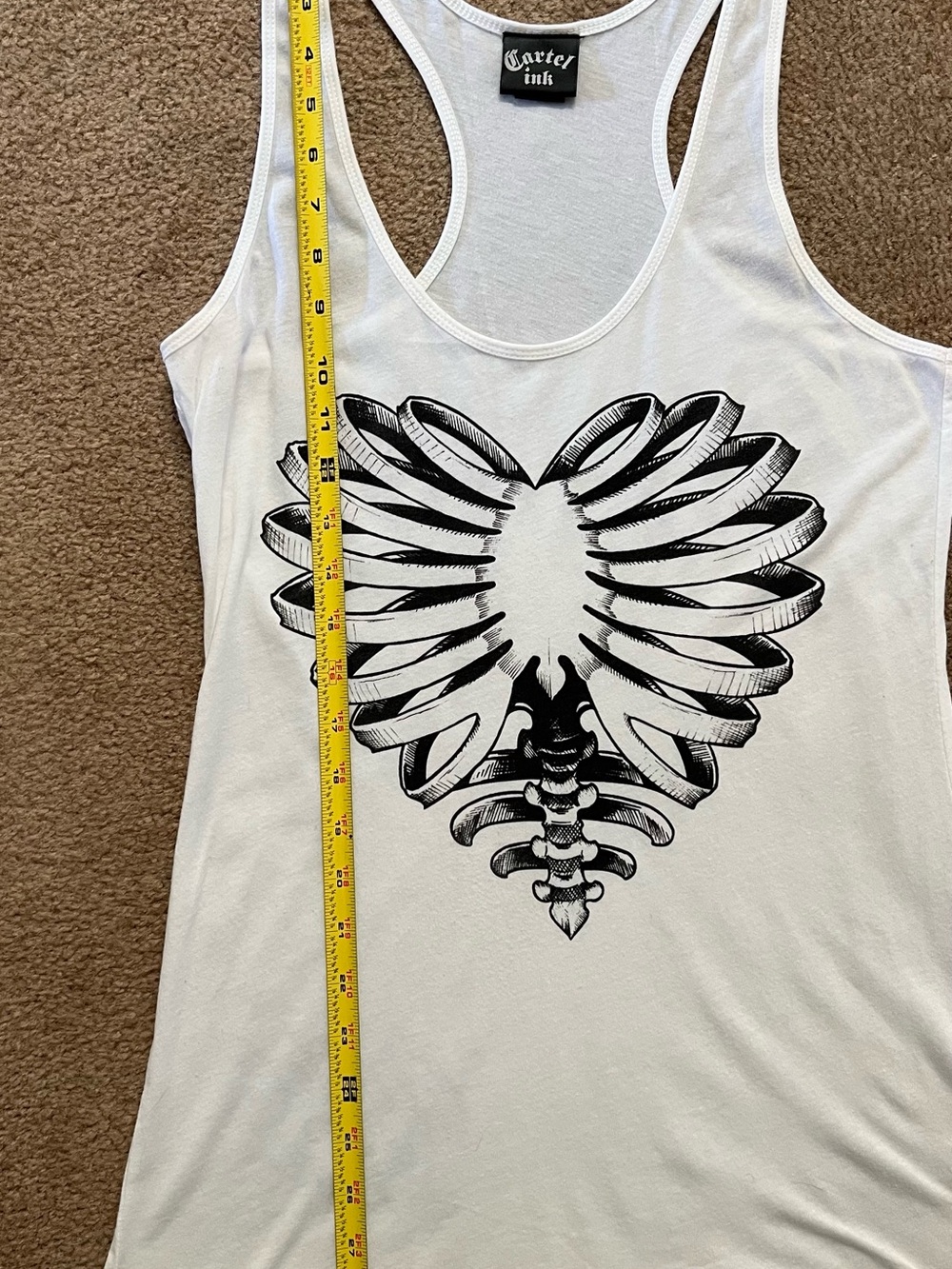 Carter Ink White Ribcage Heart Racerback Tank - Picture 3 of 6